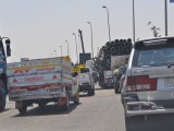 Over loaded truck in Cairo, Egypt. This of course is not permited, but does not look like to be inforced.