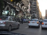 Down Town Cairo, Shops, People and Cars